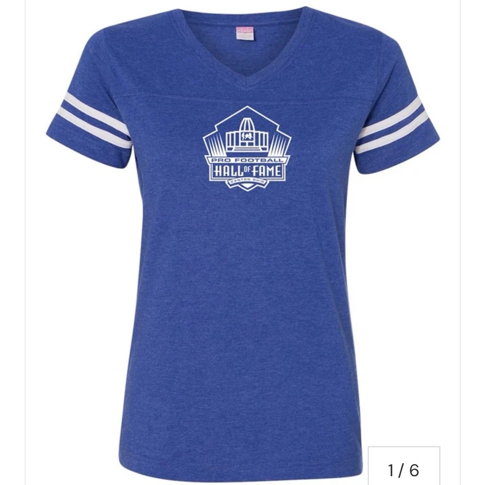 Blue V-Neck Short Sleeve Tee